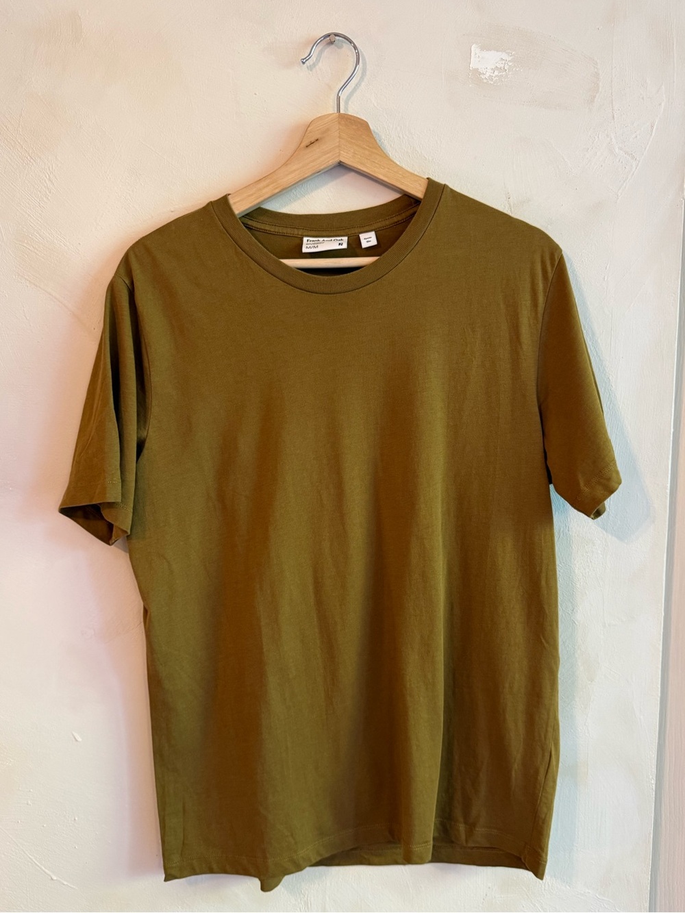 Frank & Oak | Short Sleeve Crew Tee | Mustard Olive Brown | 100% Cotton